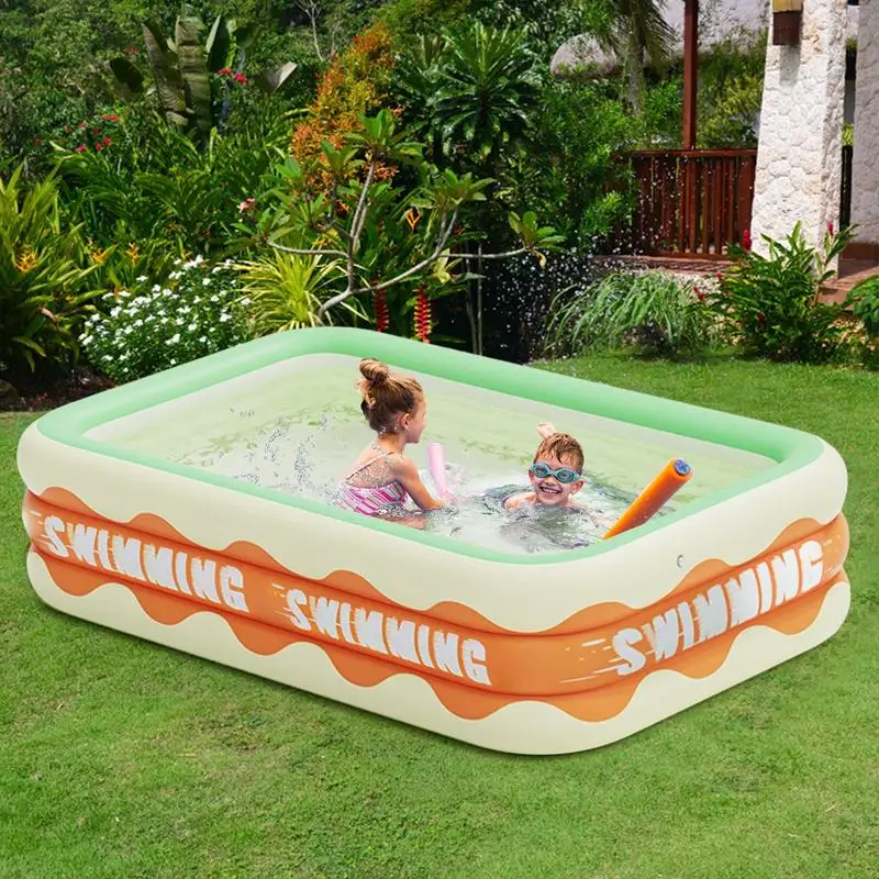 

Inflatable Swimming Pool kids Toys Outdoor Paddling Pool Rectangular Folding Thicken Large Pool summer Garden beach water toys