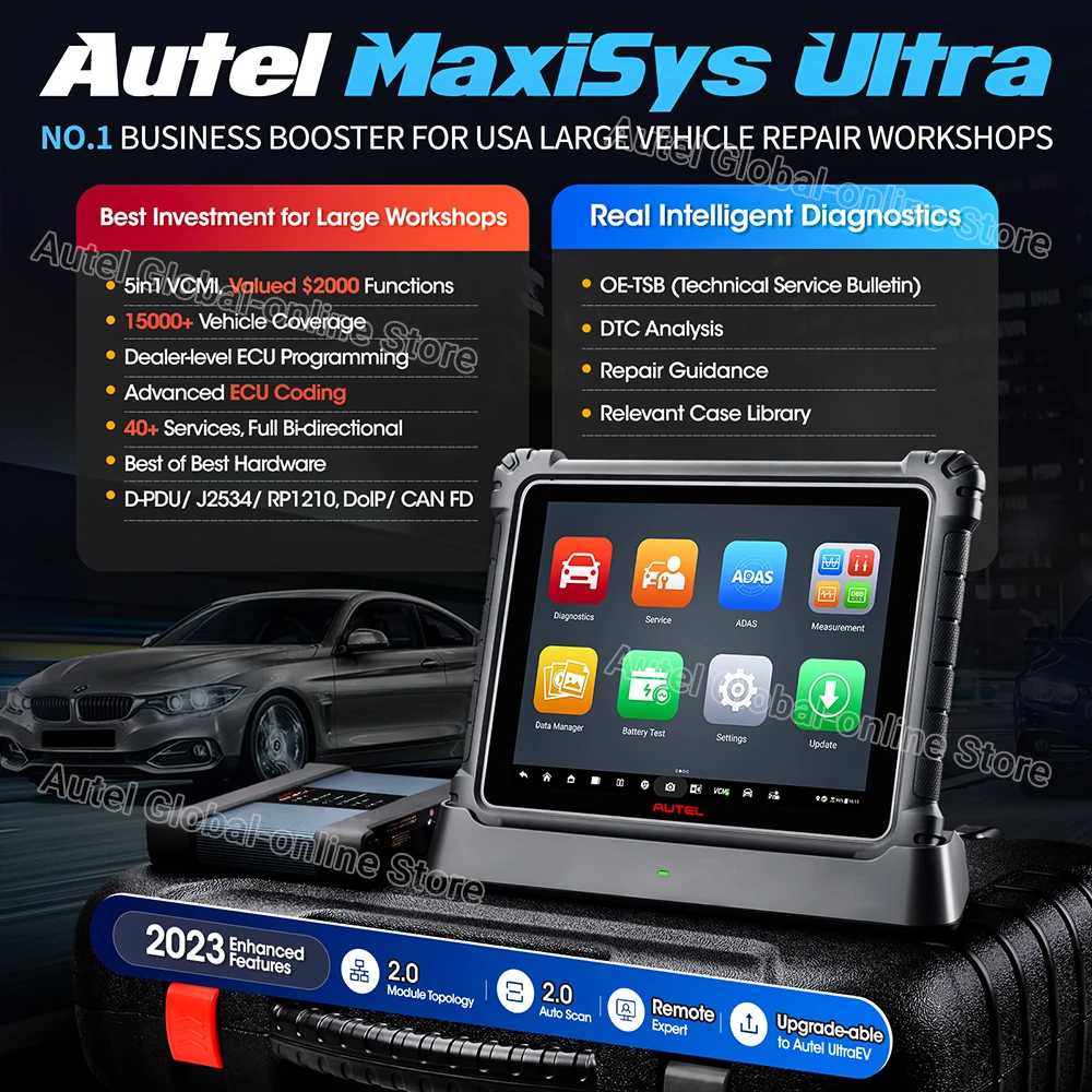 2024 Autel MaxiSys Ultra Scanner Intelligent Diagnostic, ECU Programming, Topology 2.0, OBD2/CAN Scan Tools PK Ultra Lite MS919