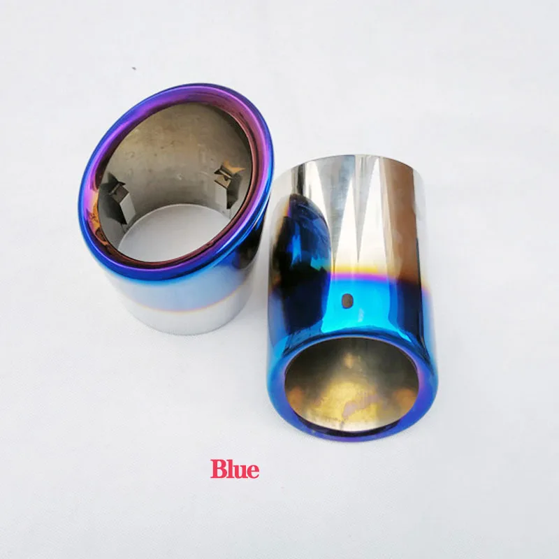 2Pcs Mufflers Exhaust Tip Pipe For Audi Q7 4l 2006-2011 2013 Stainless Steel Systems Car Accessories