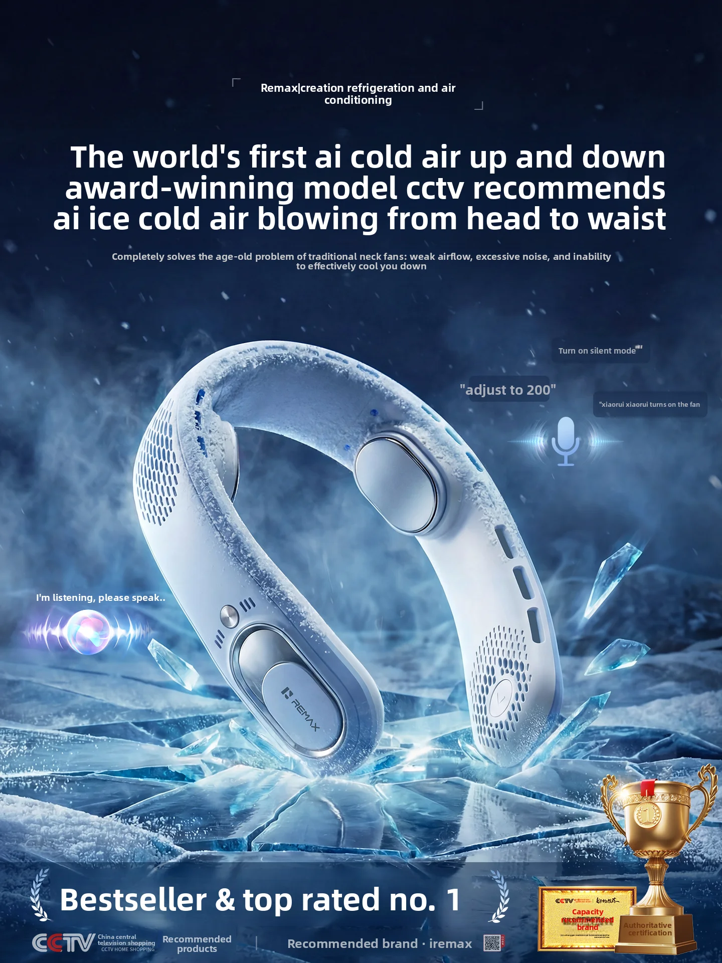 Neck fan neck air conditioner 2026 new cooling small fan portable portable silent usb charging fan