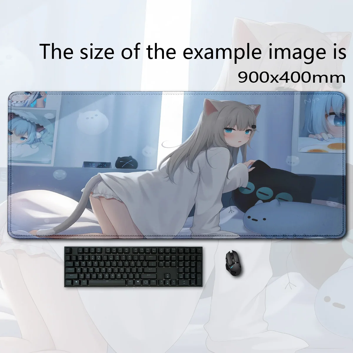 Nekoha Shizuku Mouse Pad Amashiro Natsuki Nacho Neko Laptop Mouse Pad PC Desk Mat Large Rubber Mousepad Anime Girl for Computer