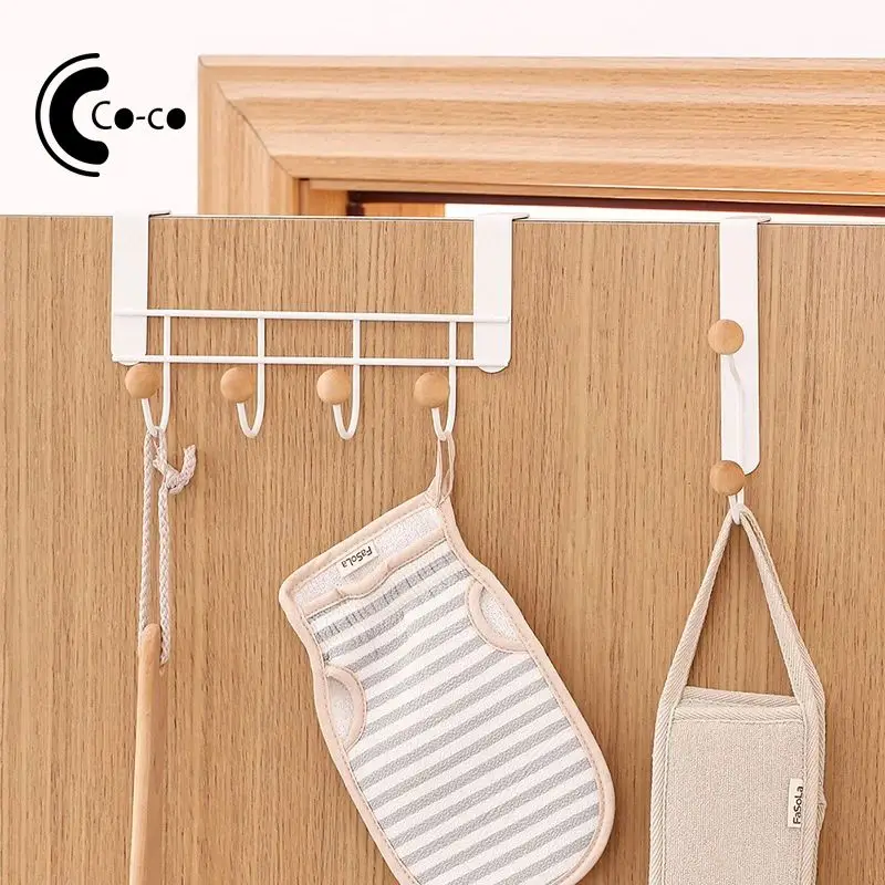 Clothes Hat Hanging Hooks Punch-free Key Holder Over The Door Storage Rack For Home Living Room Bedroom Sundries Sorting Rack