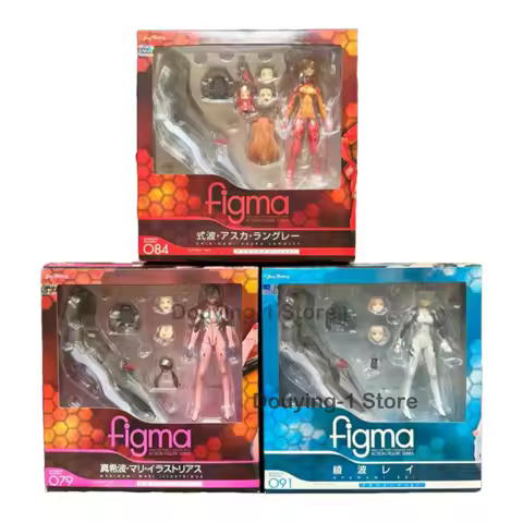 In Stock Eva Brand and New Figma Max Factory 084 Asuka Mari Rei Anime Model Toys Collection
