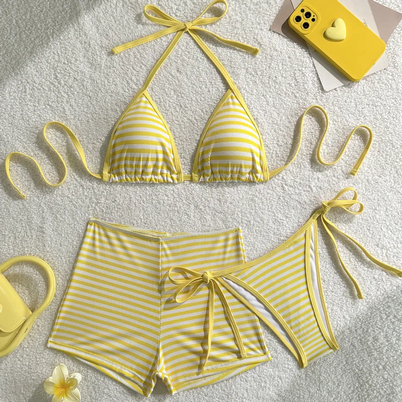 

New Sexy 3Pcs Bikinis Set Female Swimsuit Women Three-Piece Swimwear Push Up Beach Swim Wear Bathing Suits Bikini Pool Bather