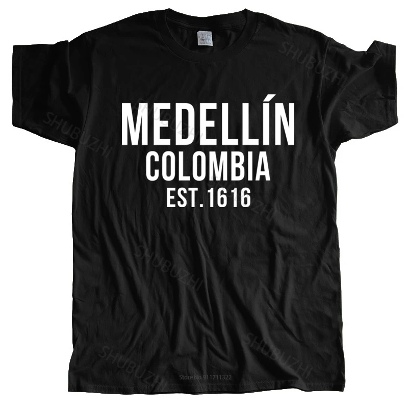 Man crew neck t-shirt Narcos Medellin Est 1616 Pablo Escobar movie Black men t shirt euro size summer teeshirt male tops