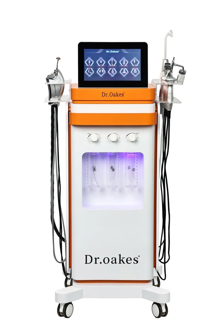 Factory Direct Sale 10 In 1 Hydra Peel Oxygen Jet Facial Cleaning Shrink Pores Face Tightening Skin Management Beauty Machine