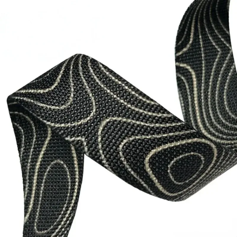 2.5 سنتيمتر العرض الأخضر الأسود توبوغرافيا التضاريس التمويه حزام غير شرائط مرنة أشرطة الحقائب التكتيكية حزام مول DIY التبعي