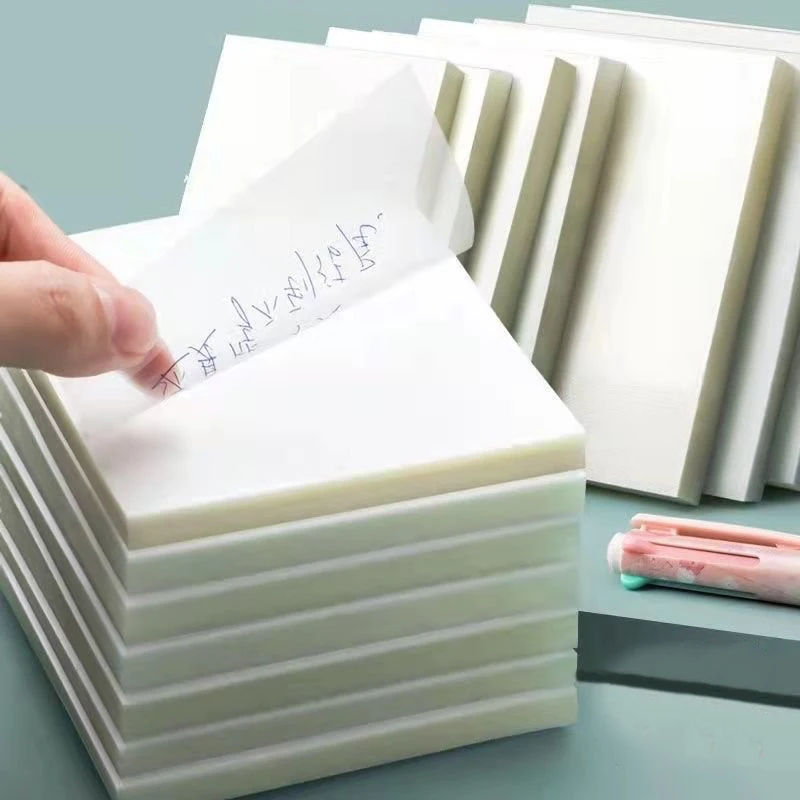 Notes Student Stationery School Office Supplies 50Sheets Creative PET Transparent Sticky Notes Perspective Waterproof Sticky