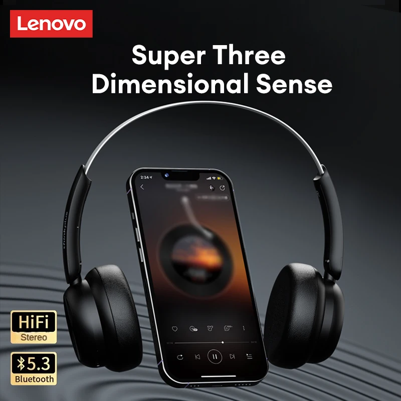 

Choice Lenovo TH66 Wireless Bluetooth 5.4 Headset Long Endurance Low Latency Headphone HD Call HiFi Stereo Sound Music Earbuds