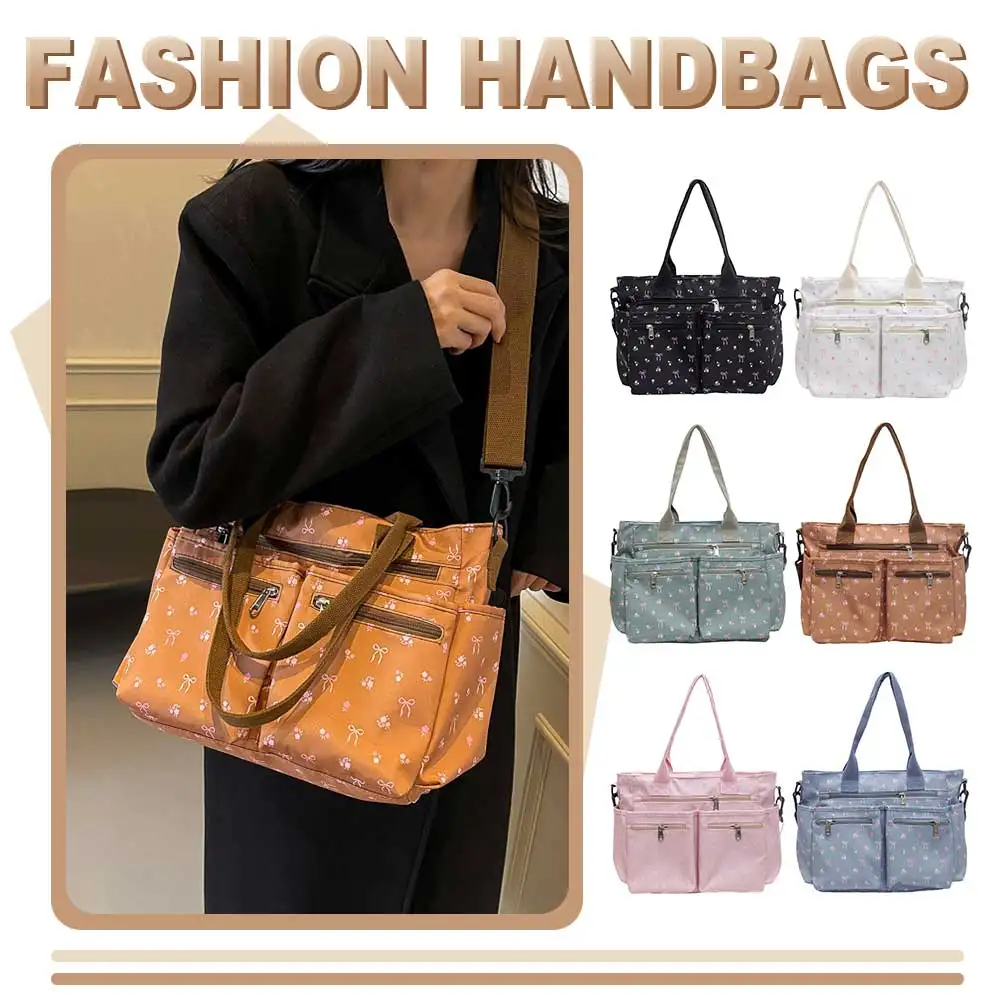 المرأة مترهل حقيبة يد حزام قابل للتعديل اليومية التنقل حقيبة متعددة جيوب حقيبة كتف الموضة التطريز الحب حقيبة العمل