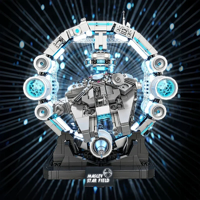 1196PCS MOC Technical Maglev Falcon Spaceship Building Blocks Magnetic Suspension Space War Spacecraft Bricks Toys Gifts