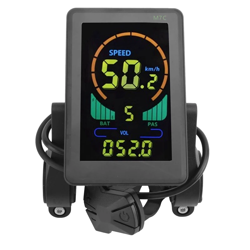 

M7C Electric Bike LCD Display Color Meter 24V-60V E Scooter LCD Panel With USB UART For Mountain Electric Bike Parts (6PIN)