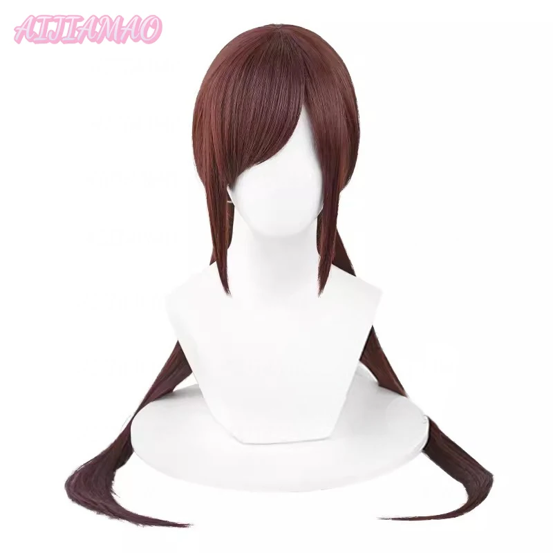 Kualitas tinggi Mari Makinami terkenal Cosplay Wig 80cm panjang coklat merah Wig Cosplay Anime Cosplay tahan panas sintetis