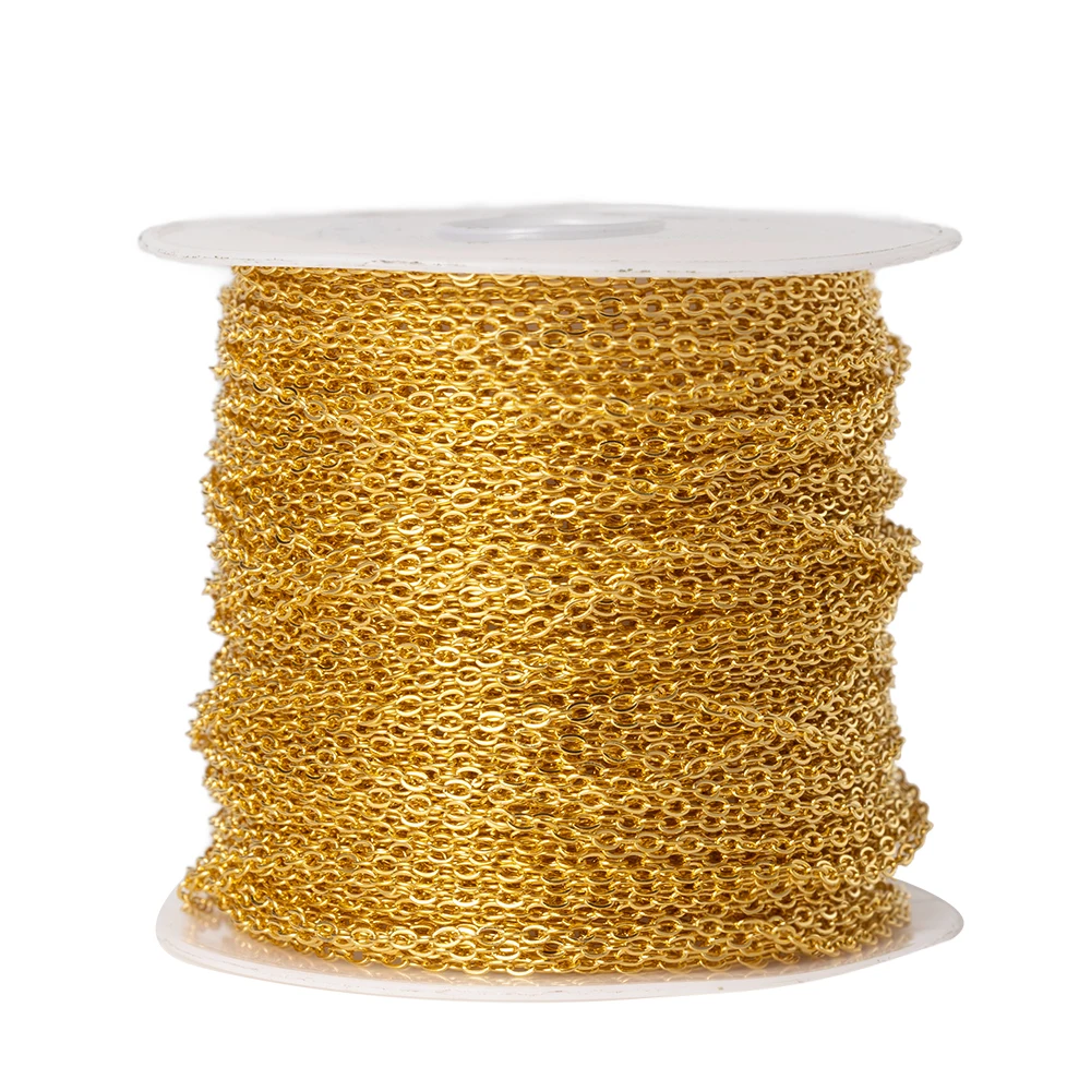 2Meter Gold Stainless Steel 1/2/3mm Link Chain For DIY Bracelets Necklaces Extender Chains Jewelry Making Accessories Craft