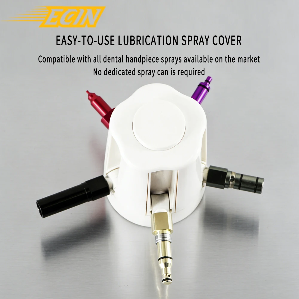 ECIN Dental Handpiece Cleaning Oil Lubricator Portable With 5 Style Connector For Standard Spray Can Maintenance Tool