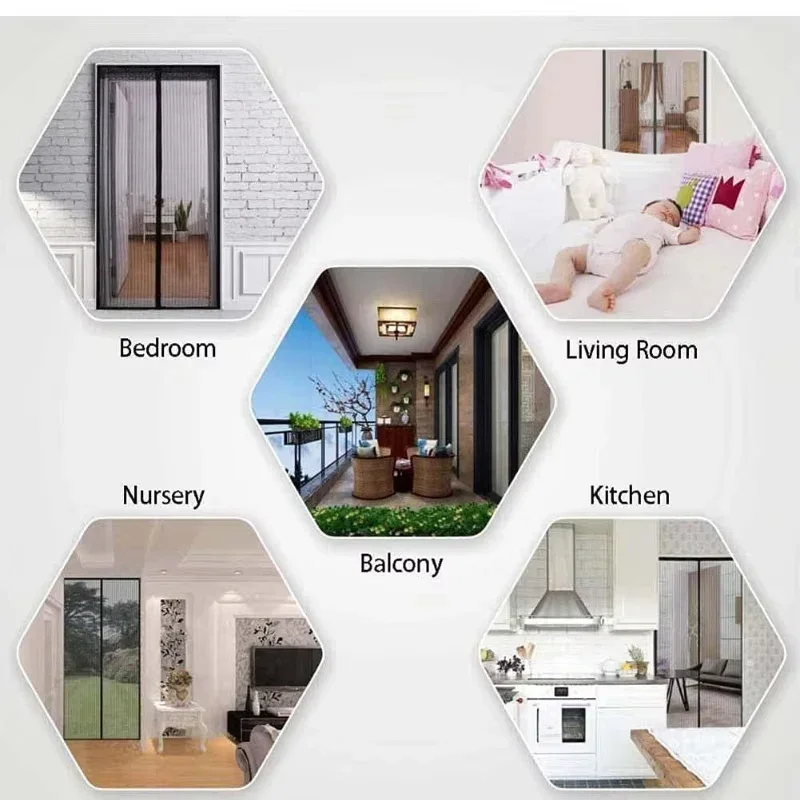 Summer Anti Mosquito Fly Bug Curtains Magnetic Net Automatic Closing Door Screen Kitchen Curtain Drop Curtain