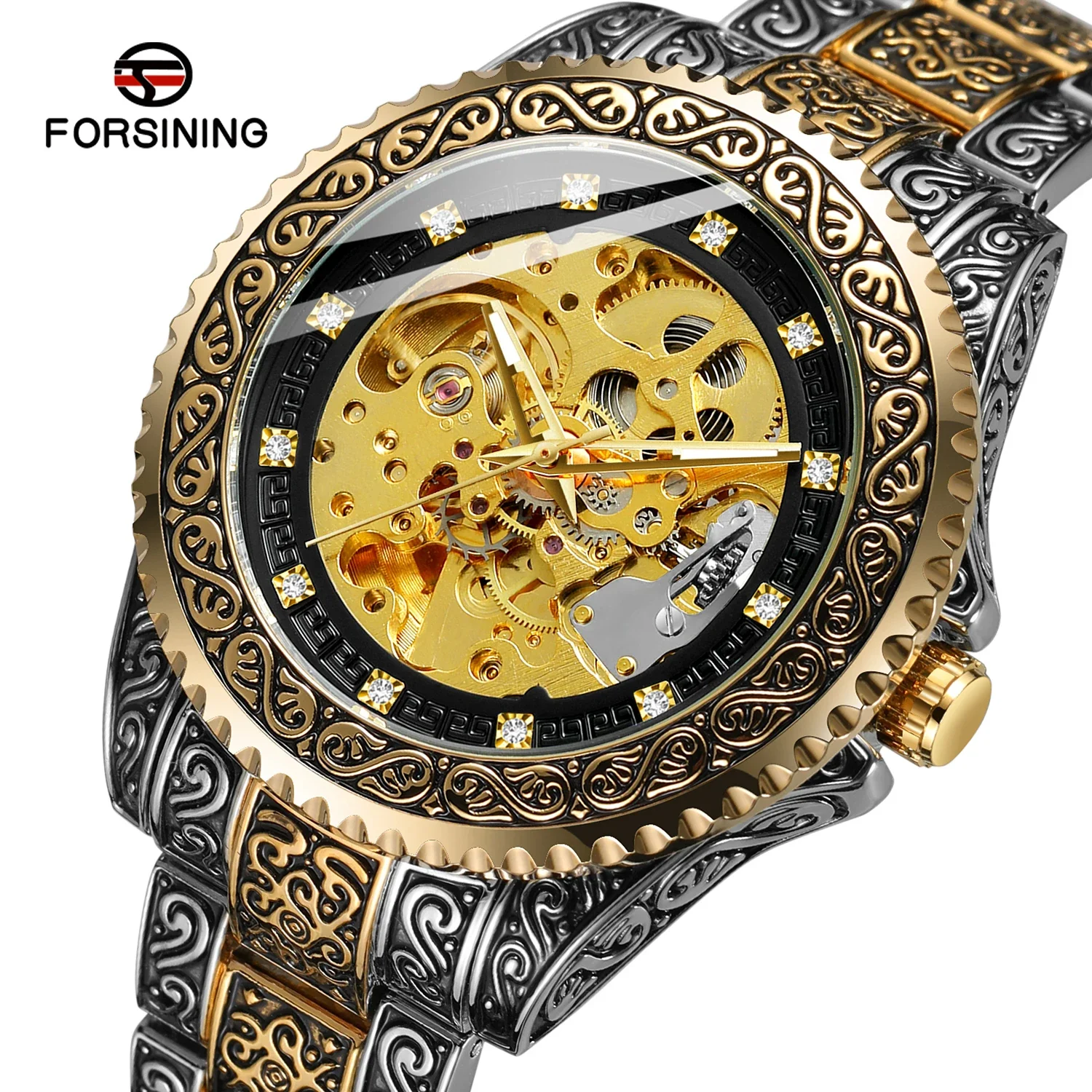 Forsining Men Skeleton Mechanical Watch Automatic Business Luxury Wrist Watches for Man 3Bar Waterproof relogio masculino Clock