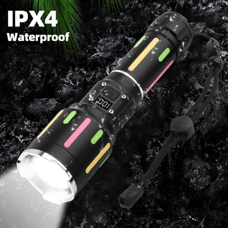 High Power White Light Fluorescent Flashlight  Rechargeable Zoomable Long Shot Torch Outdoor Hiking Camping Emergency Light view 6