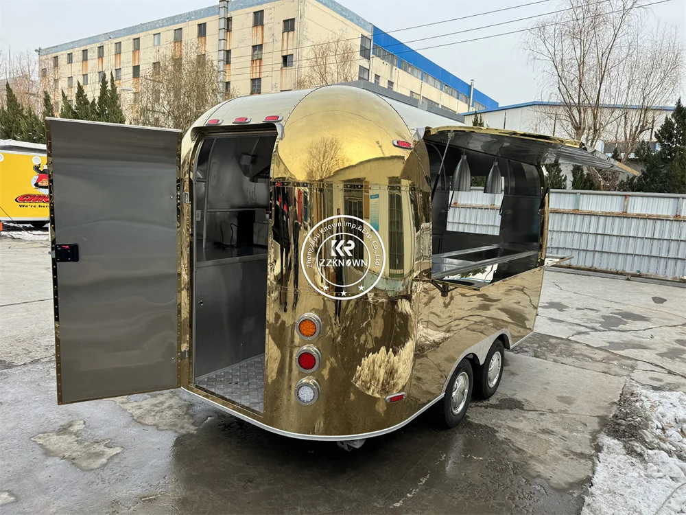 Reboque móvel de comida airstream com equipamentos de cozinha venda café lanche humberger carrinho caminhão de comida rápida para venda