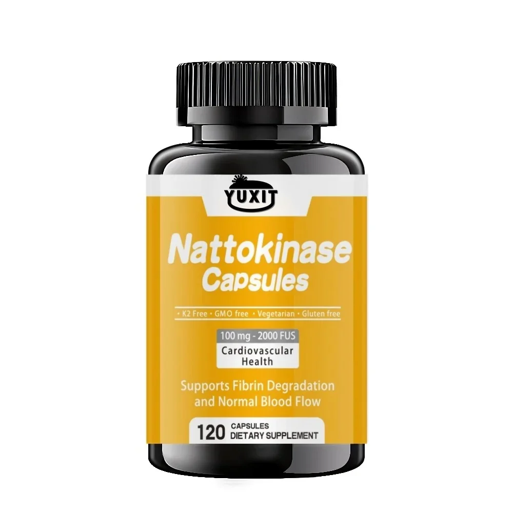 YUXIT  Nattokinase Supplement 2000 Fu Portions, 120 Capsules (from Natto, Japan) System Enzyme