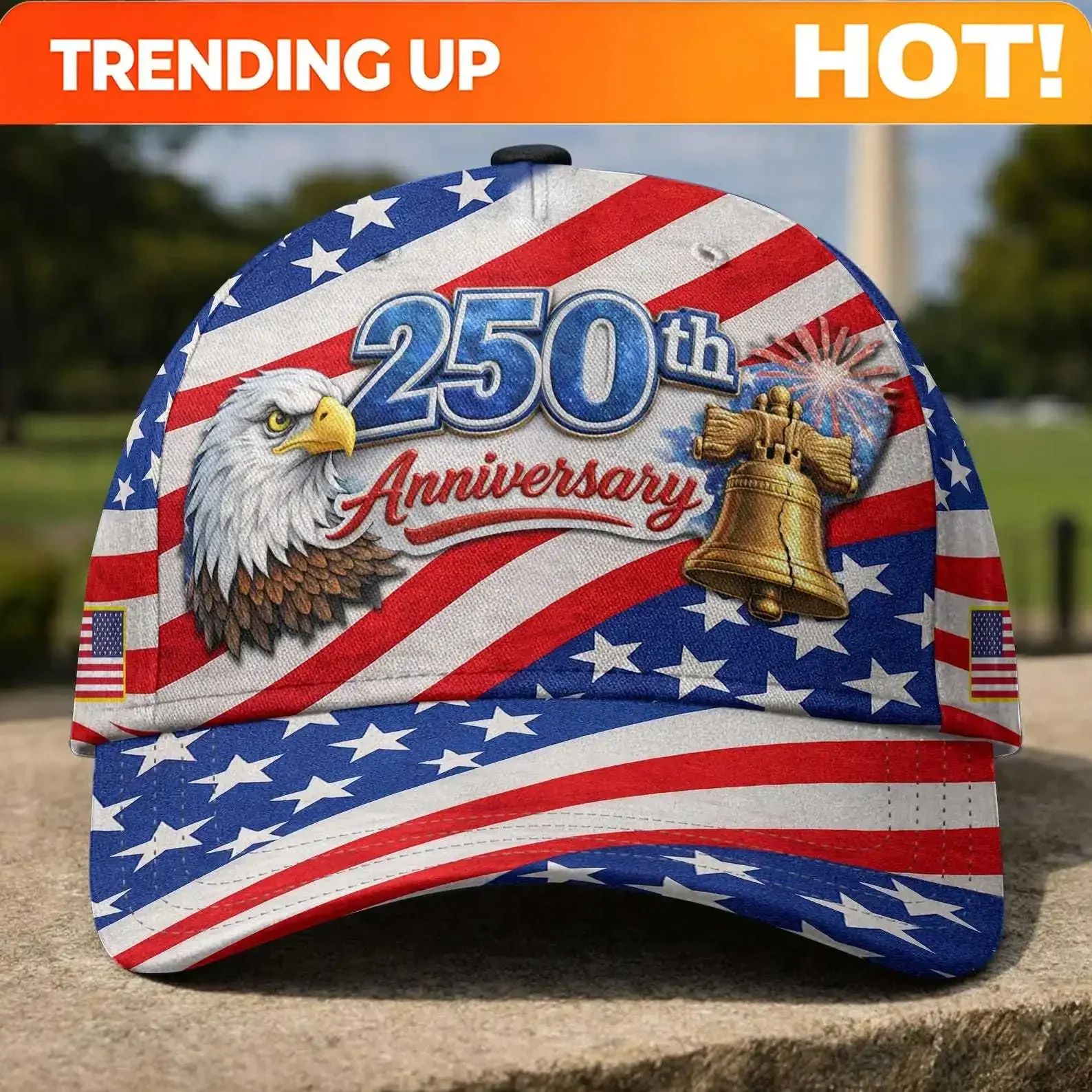 Customization 250th Anniversary USA Baseball Cap, Bald Eagle 4th Of July Hat, American Flag 1776–2026 Cap, Independence Gift, Gi