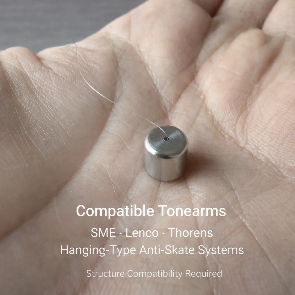 Precision Anti-Skate Counterweight 2.6g,Machined Stainless Steel, Hanging Tonearm Adjustment Weight