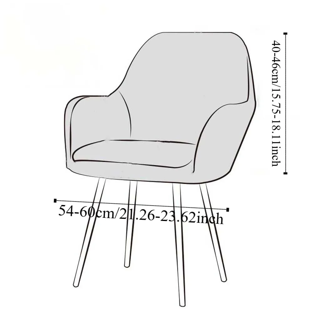 غطاء كرسي منحني مرن قابل للغسل، غطاء كرسي منقوش بلون سادة، حماية للمقعد غير منتظمة مقاومة للغبار للكراسي والكرسي #6