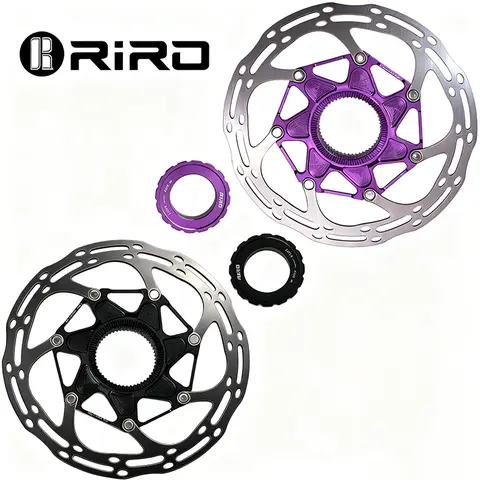 Disco de bicicleta RIRO con bloqueo central, Rotor de freno de 140MM y 160MM, disco de estructura flotante, Rotor de freno de bicicleta con disipación de calor de alta resistencia