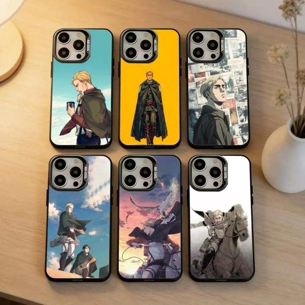 

A-anime E-Erwin S-Smiths Phone Case For iPhone17, 16,15,14,13,12 Pro Max Black Candy Matte Shockproof Cover