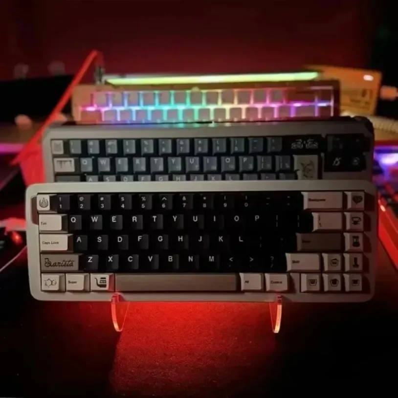 2 Tiers Display Keyboard Holder Transparent Acrylic Keyboard Stand Computer Mechanical Keyboard Rack Storage Detachable Holder