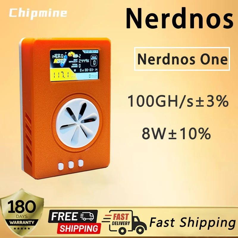 NerdMiner Nerdnos one  100GH/s Bitcoin Solo Lottery Miner Win 3.125 BTC Miner with USB-C Cable WiFi Connection