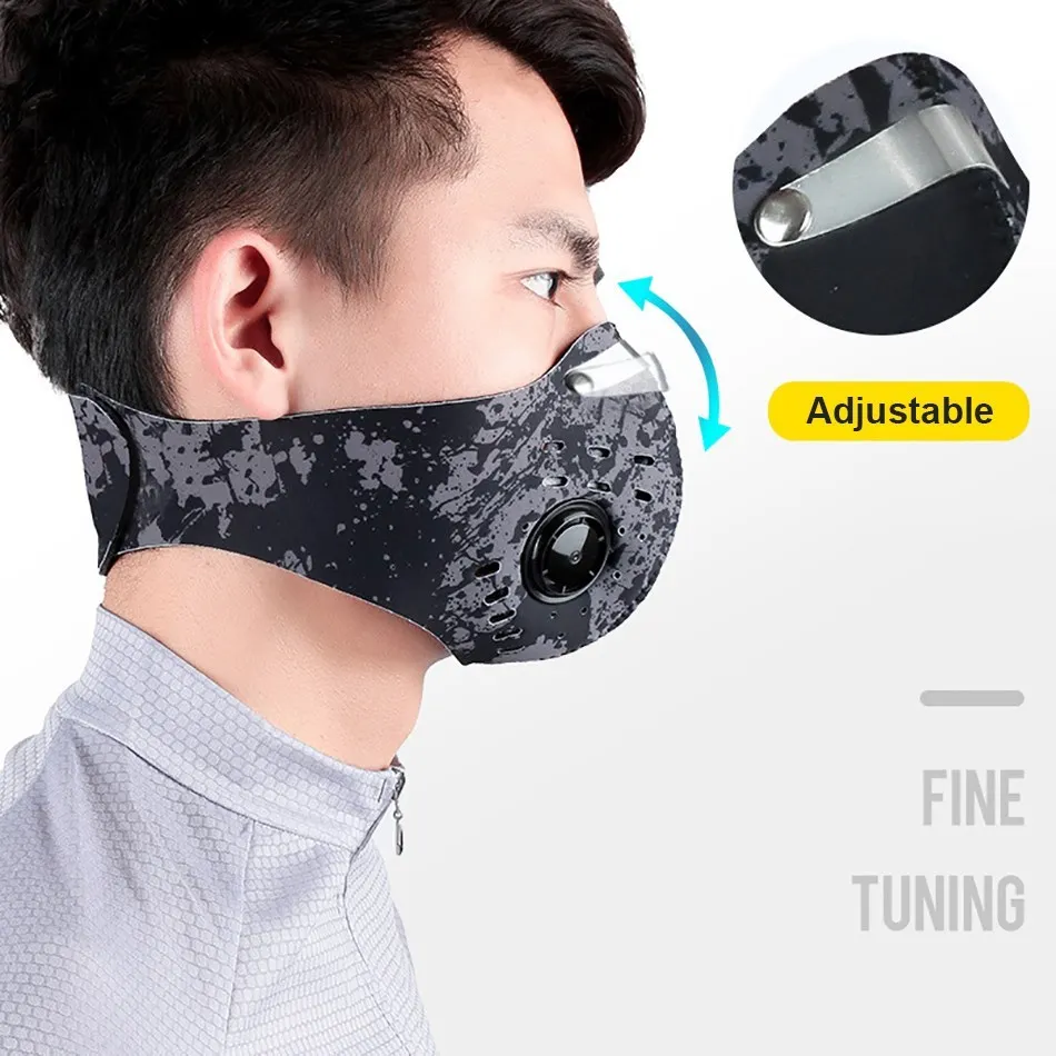 CANFU Anti-Virus Anti Dust Protection Cycling Mask Windproof For Adults Gray Riding Face Mouth Masks Breathable Reusable Filter