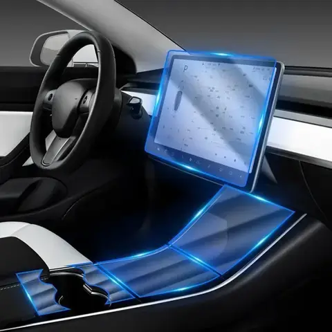 테슬라 모델 3 X 모델 S 차량용 TPU 투명 필름 보호 내장 스티커 센터 콘솔 기어 대시보드 에어 도어 패널