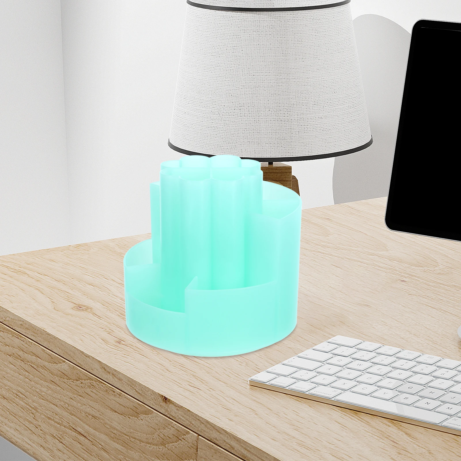 

Rotating Desk Organizer 360 Degree Pencil Pen Holder Black Spinning Storage Tube For Office Desktop Stationery