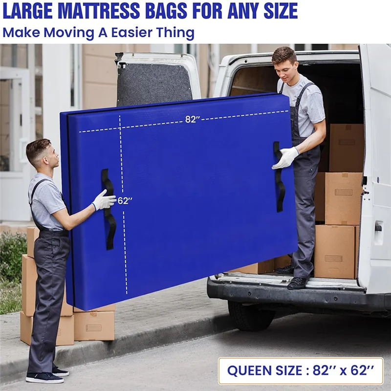 واقي مرتبة قماش القنب المقاوم للماء قابل لإعادة الاستخدام من CHCH مع مقابض - حقيبة مرتبة كوينسيز للتحرك - أغطية مرتبة للحماية #6