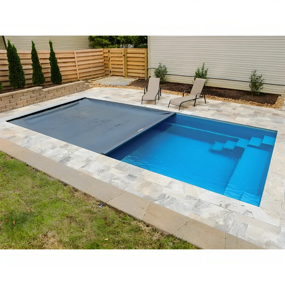 Modern Automatic Retractable PVC Swimming Pool Cover Sliding Open Type for Outdoor Use