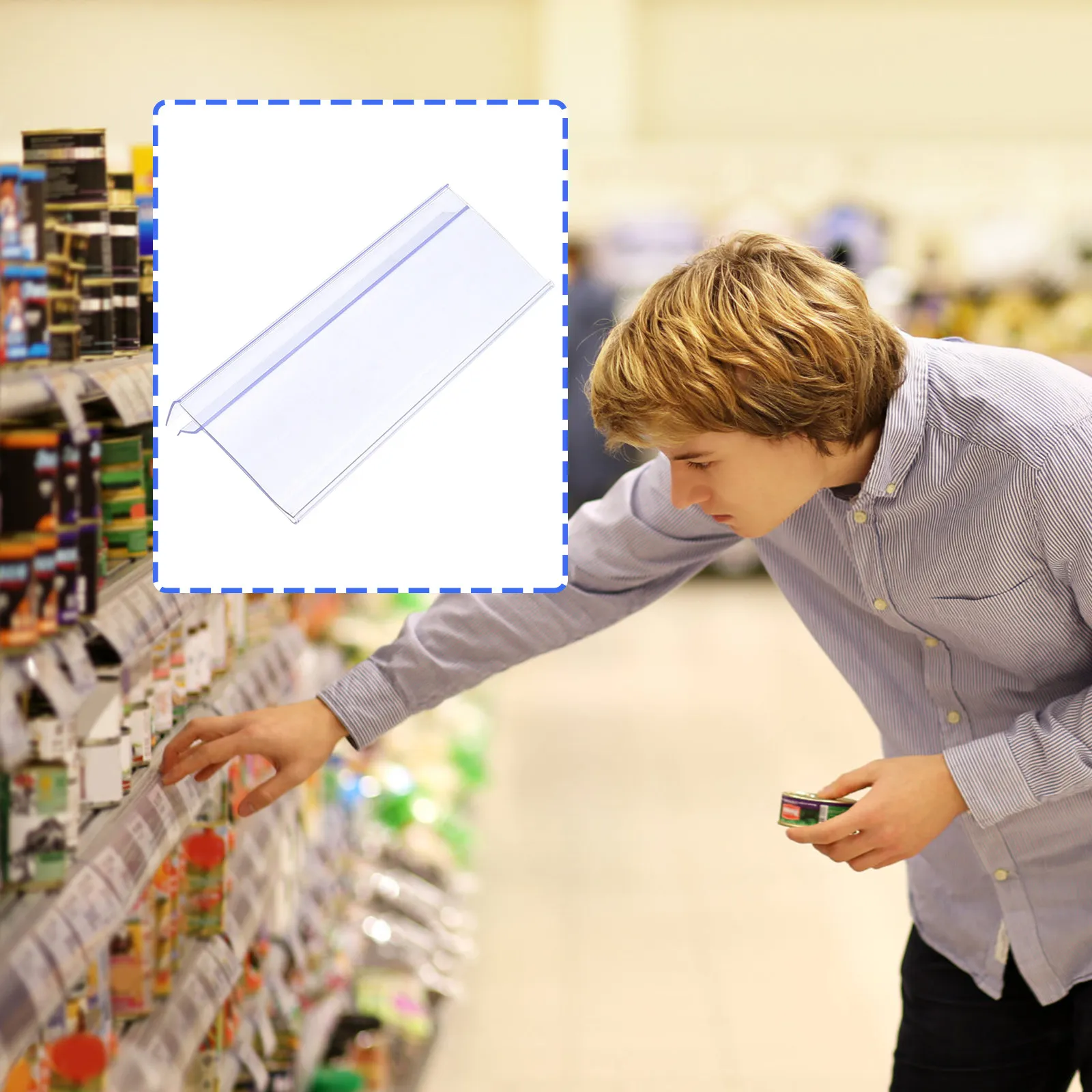 

10Pcs Transparent Price Tag Label Holder Clear Plastic Retail Shop Display Stand for Supermarket Warehouse Storage