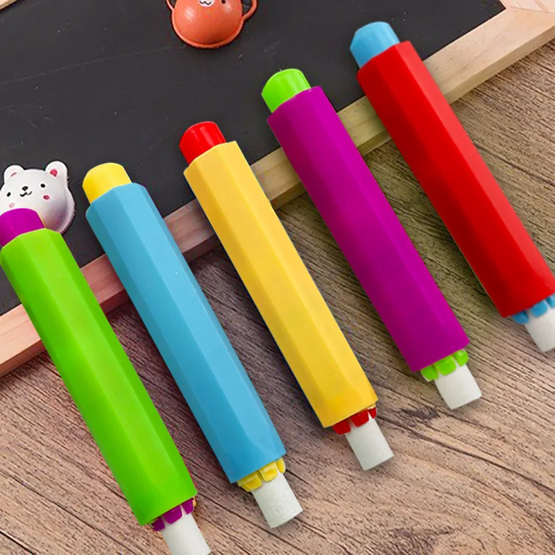 Chalk Clip Holder Chalk Cover Clip Colourful Chalk Case Clean Box Dustproof Prevent Breaking Chalk Extension for Writing Drawing