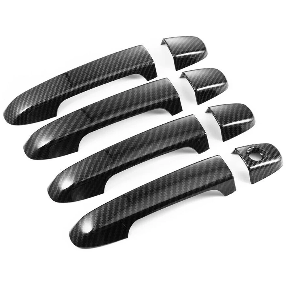 ألياف الكربون نمط غطاء مقبض الباب الكسوة لتويوتا كامري 2002-2006 كورولا 2003-2011 RAV4 Scion-A61E #2