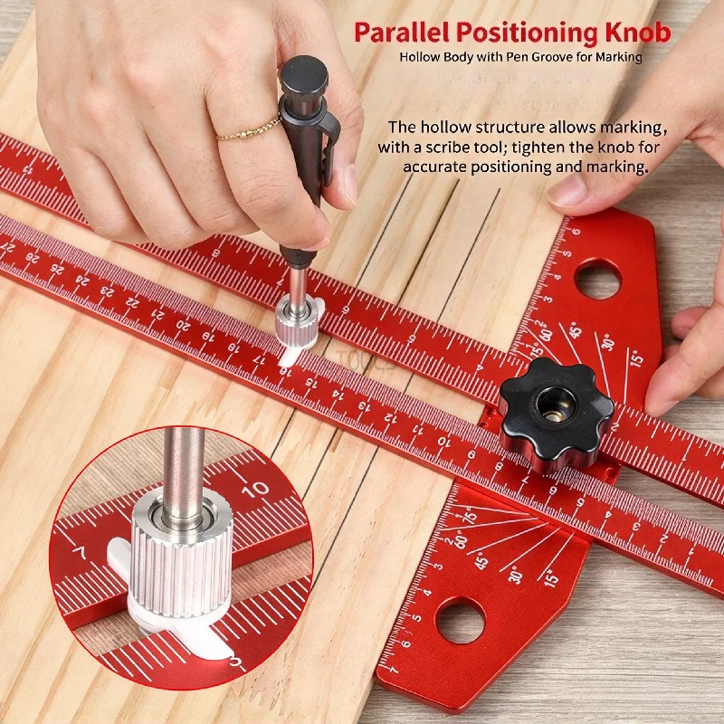 Adjustable Aluminum Alloy Sliding T-Bevel Gauge Multi-function Woodworking Marking Ruler Angle Adjustment Scribing Tool Layout
