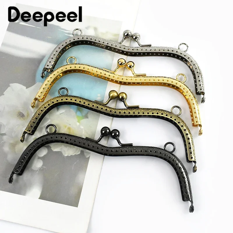 1/2/3Pcs 19cm Embossed Metal Handle Bags Purse Frame Kiss Clasp Handbag Wallet Clourse Clip DIY Sewing Brackets Bag Accessories