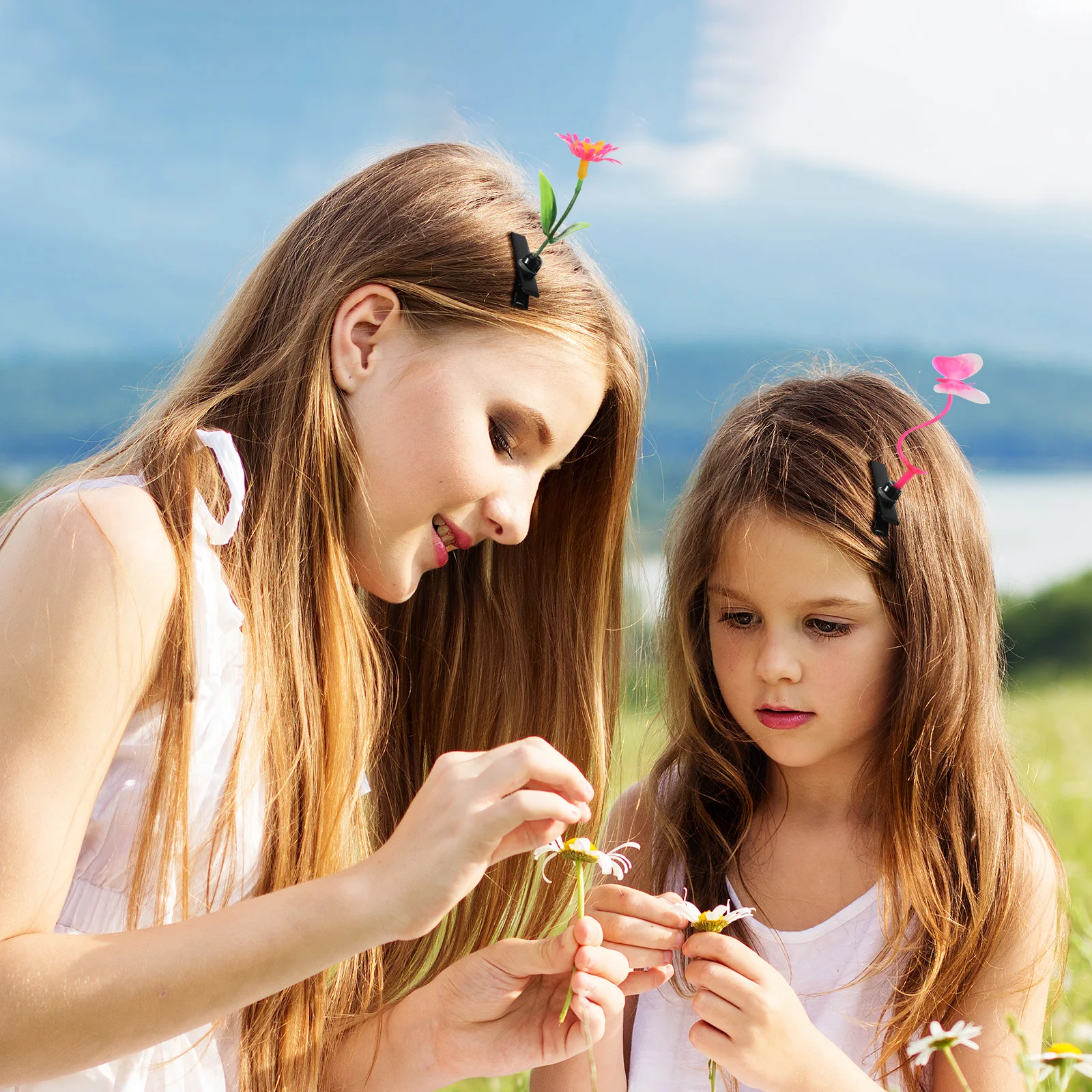 Simulação planta grampo de cabelo para meninas, cabelo lindo presilhas, palco desempenho cocar, acessórios para cabelo infantil, 28pcs