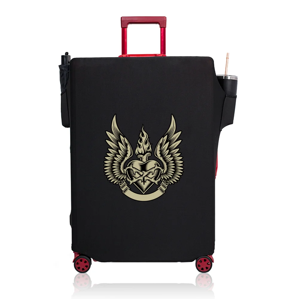 Luggage Cover Wear Resistant Elastic Fabric Dust Cover Durable Travel Case Cover Accessories Skull Series Compartment Protective