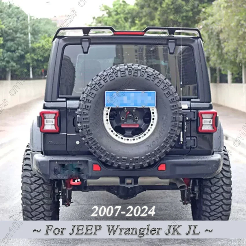 Matte Black Tailplane Car Rear Roof Spoiler Wing With Brake Light For JEEP Wrangler JK JL 2007-2024 ABS Decoration Accessories