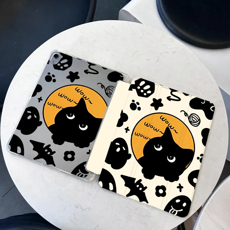 

Ipad Tablet Smart PU Case for Ipad Air 5th Generation Case 10.2 7th 8th 9th Gen Pro 11 2nd 3rd 4th Ipad Mini6 8.3 Black Cat Case