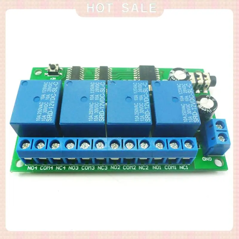 24-Hour Delivery AD22B04 4 Channel Relay DTMF Tone Signal Decoder Remote Control Relay Module 12V DC For PLC Smart Home