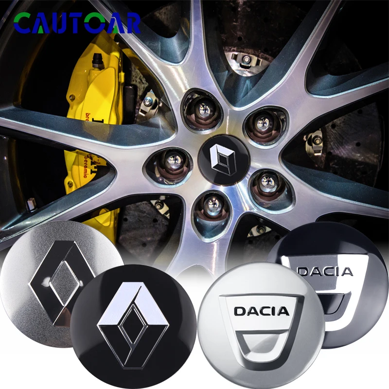 56mm Car Wheel Center Hub Caps Badge Covers Sticker Decor Car Styling For Renault Duster Clio DACIA Twingo Logan Modus V60 XC40