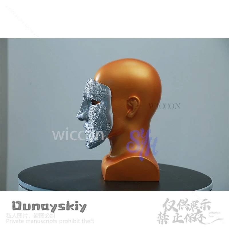 فيلم Baldwin IV تأثيري الفضة الرجعية الوجه ثلاثية الأبعاد حمض البوليلاكتيك قناع هالوين عيد الميلاد أداء الدعائم ملحق كوسبفري