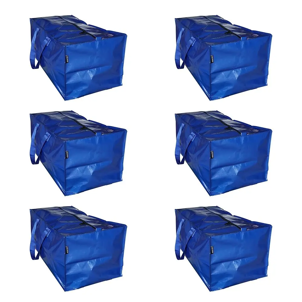 

Extra Large Moving Bags - 6-Pa Heavy Duty Storage Duffel - Sturdy Backpa Straps Handles, Zippers - Reusable Moving Storage Bags