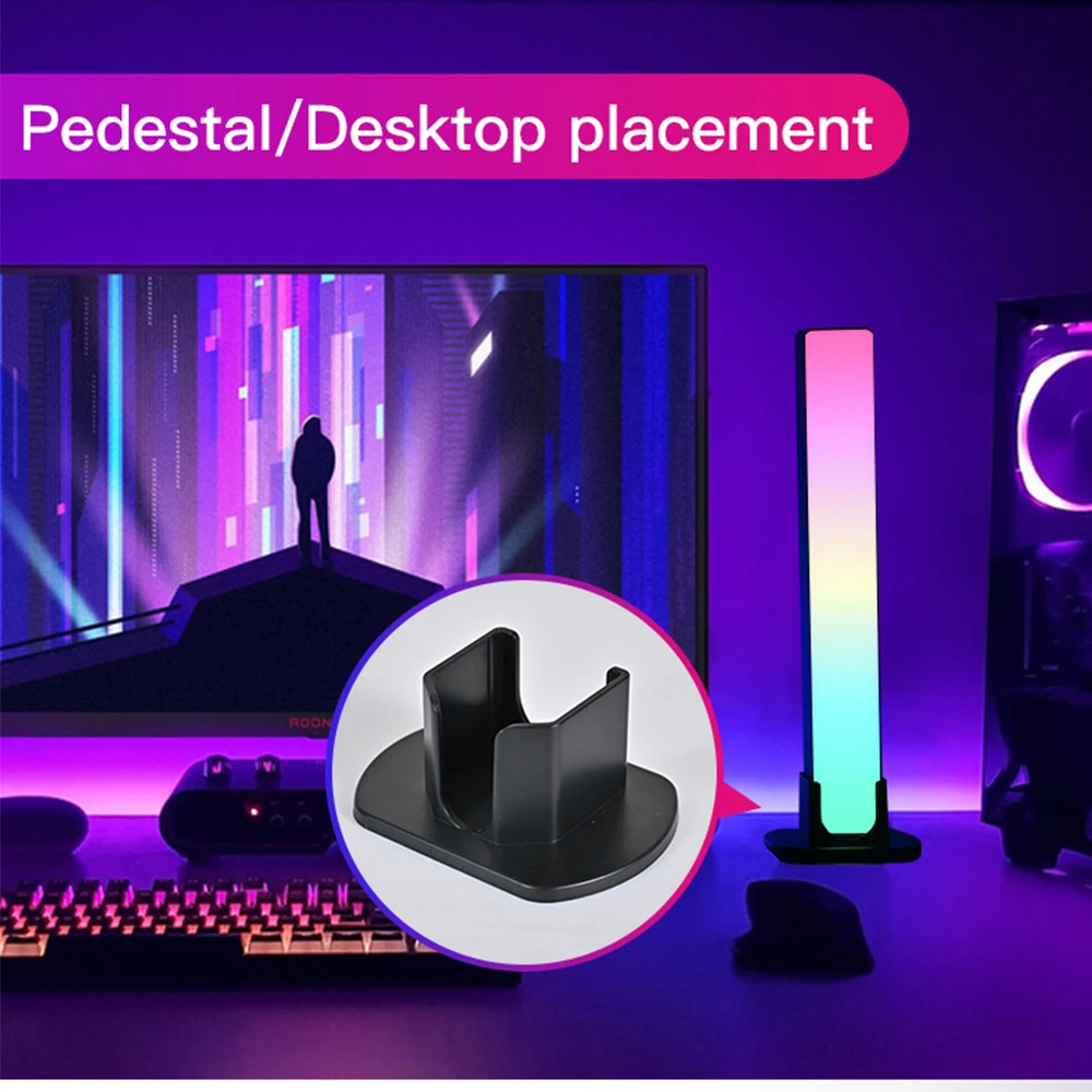 DC12V RF 24Key Computer Desktop RGB Background Atmosphere Lamp With Electric Competition Bluetooth Music Induction Pickup Light